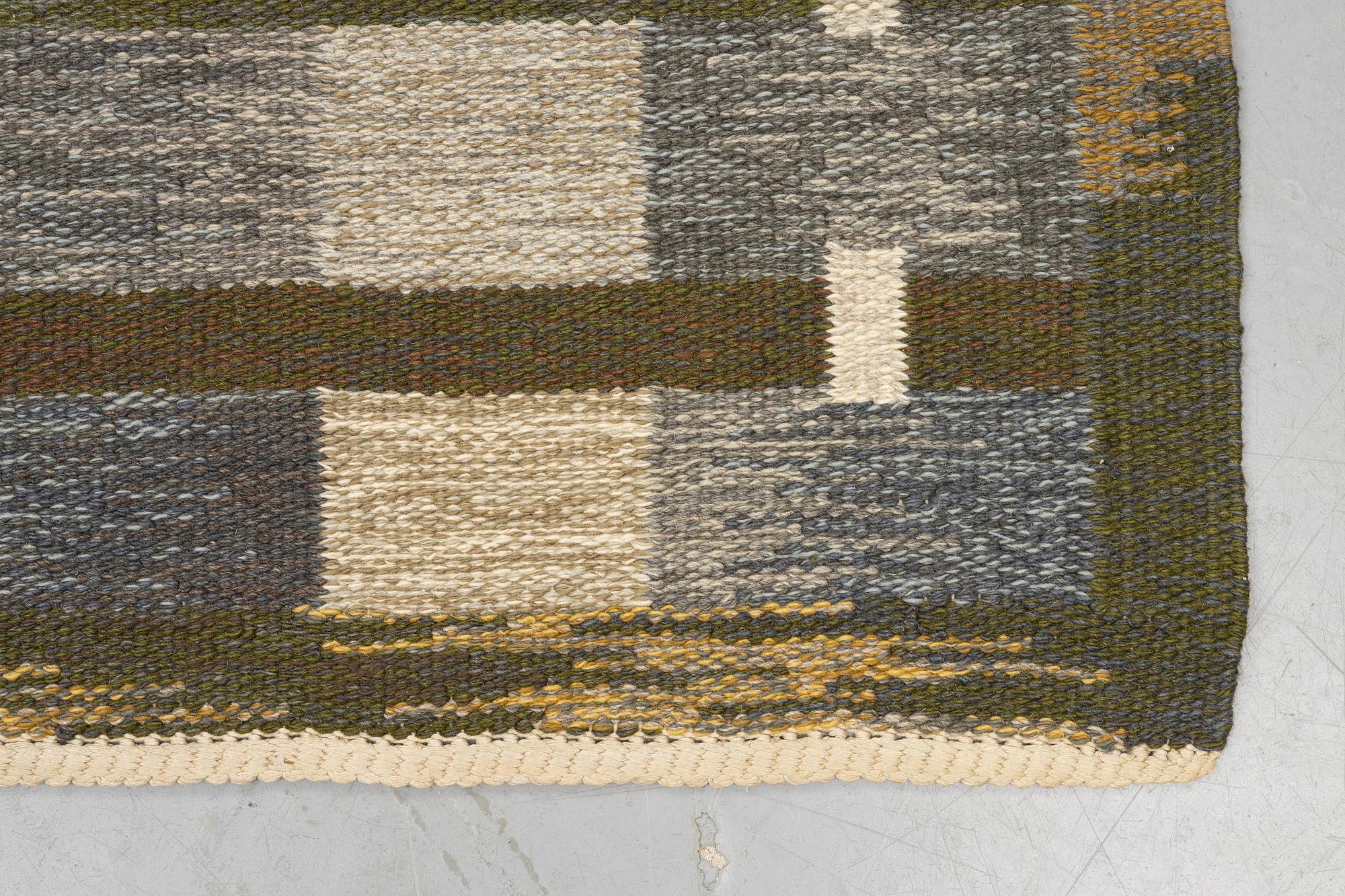 Margareta Grandin-Nettles, a carpet, flat weave, ca 249 x 167 cm, signed GLH MG.