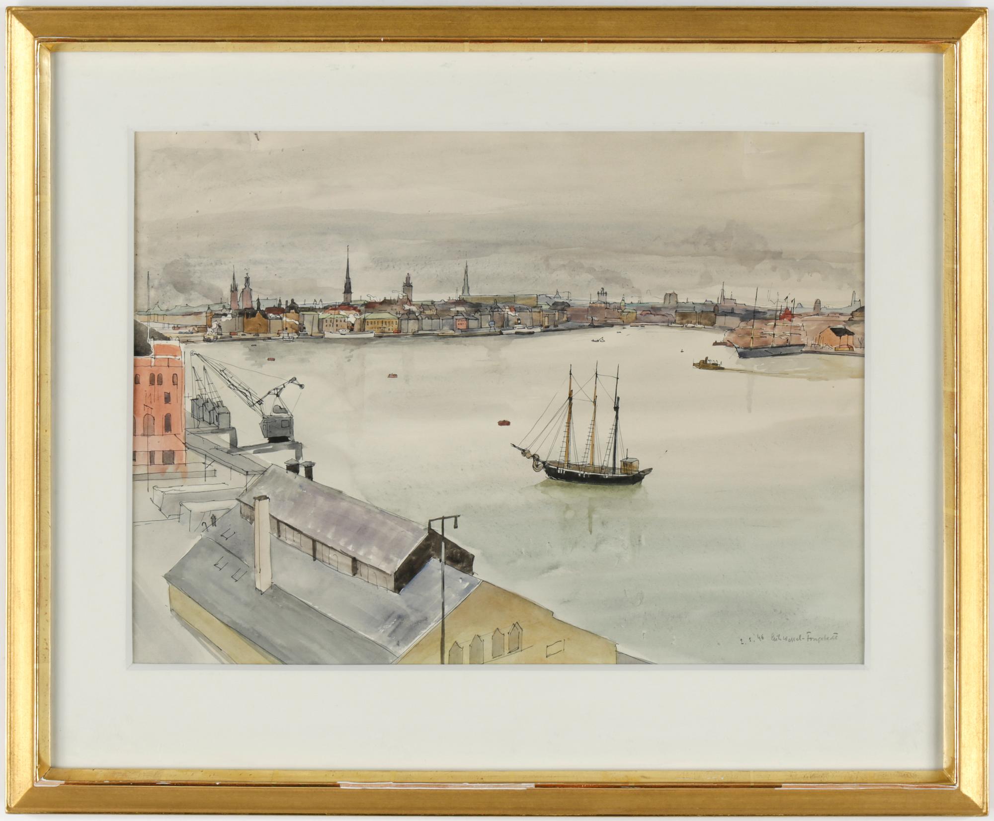 ERIK WESSEL-FOUGSTEDT, akvarell. Signerad och daterad 2.5. 46.