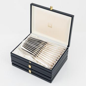 A 36-piece silver flat wear set, 'Svensk Spets', GAB & C.G.Hallberg, Stockholm, Sweden,