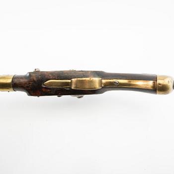 A Swedish percussion pistol, converted 1807 pattern.