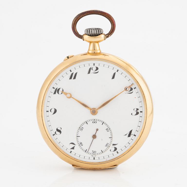 IWC, pocket watch, 50.5 mm, 18K gold.