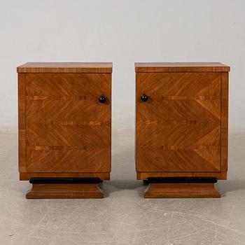 Bedside tables, a pair, Art Deco, first half of the 20th century.