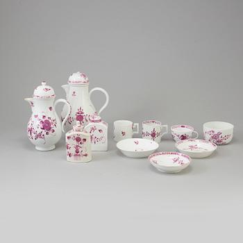 TE/KAFFESERVIS, 18 delar, porslin, Meissen.