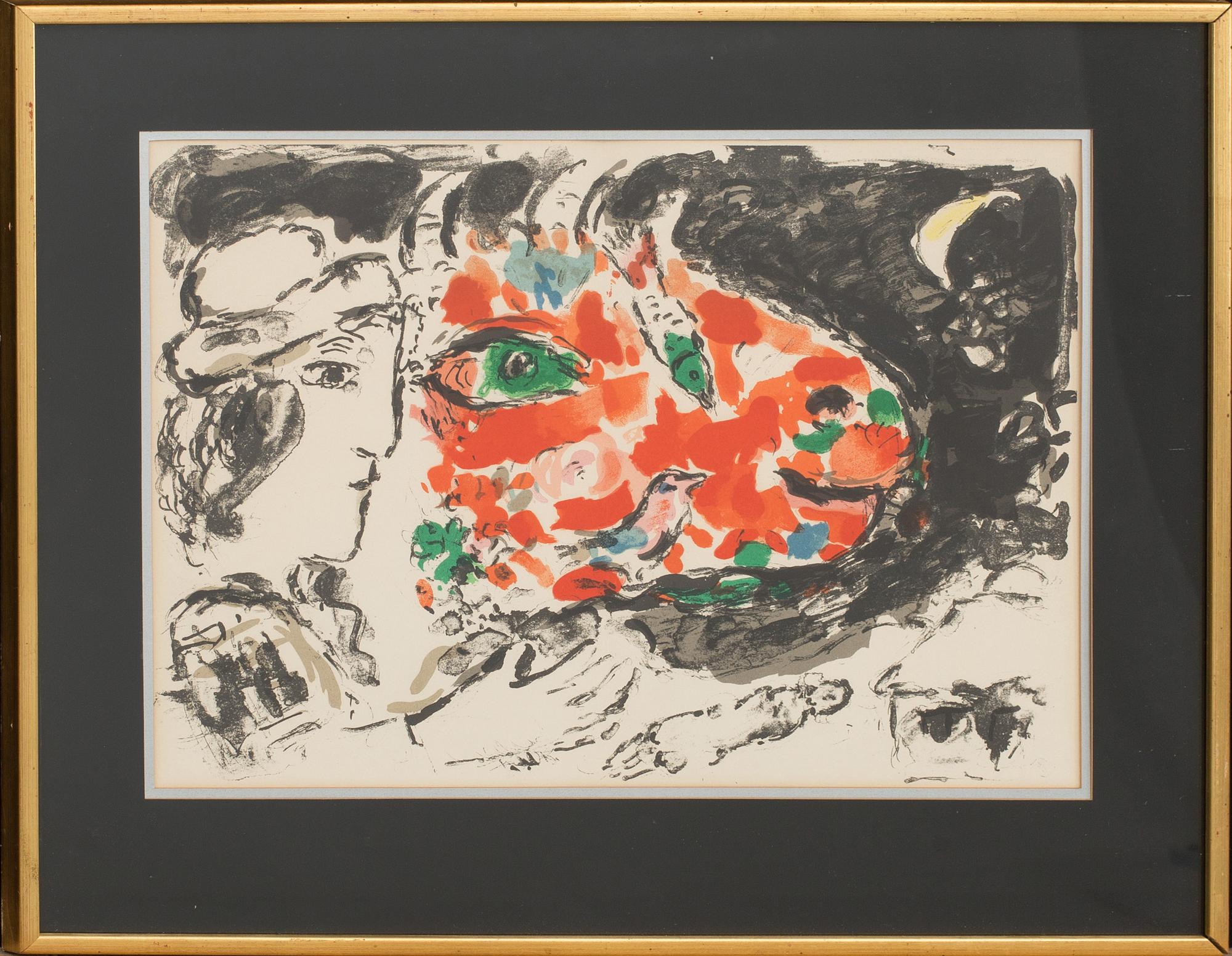 MARC CHAGALL, färglitografi, ej signerad.