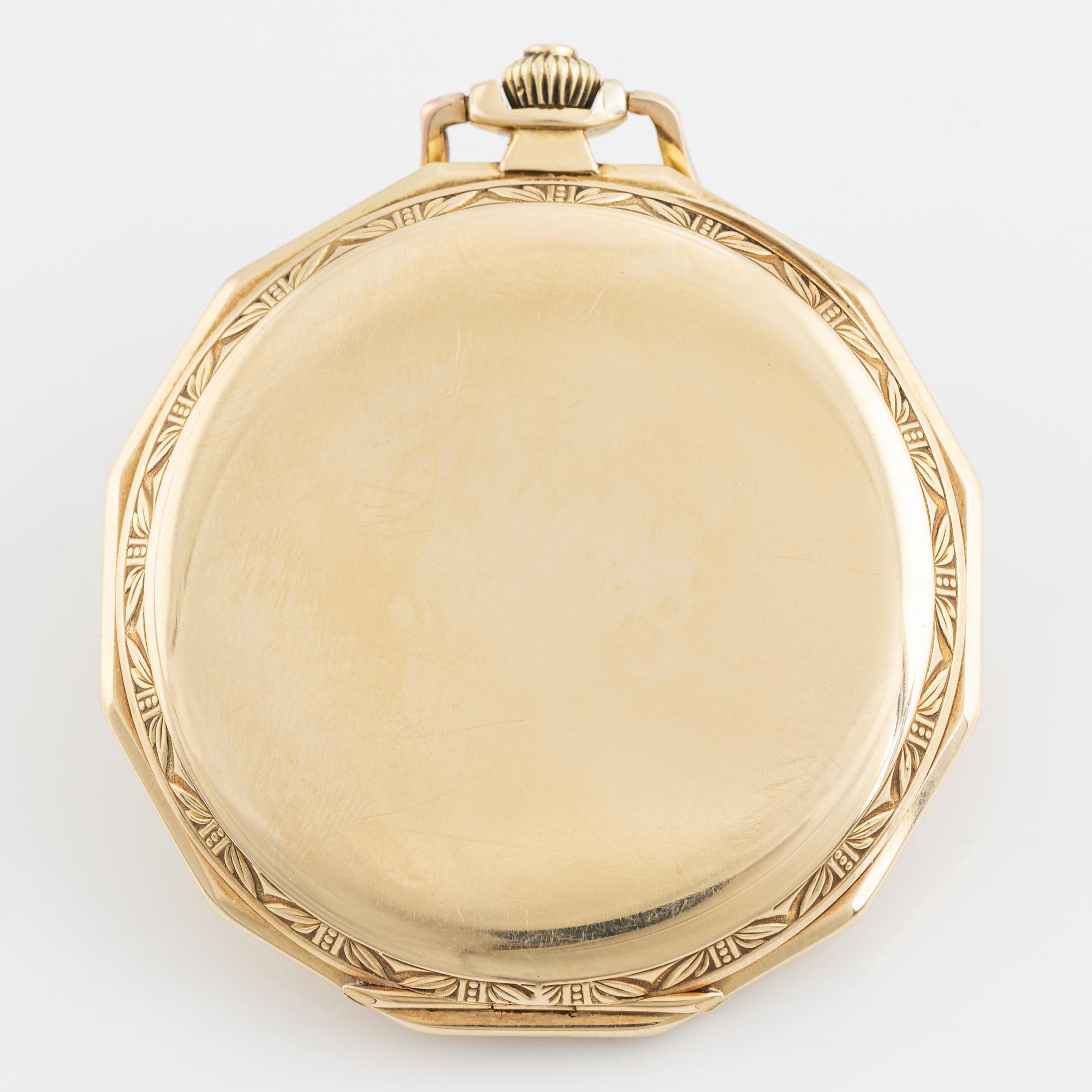 Longines 14K gold. pocket watch, 50 mm.