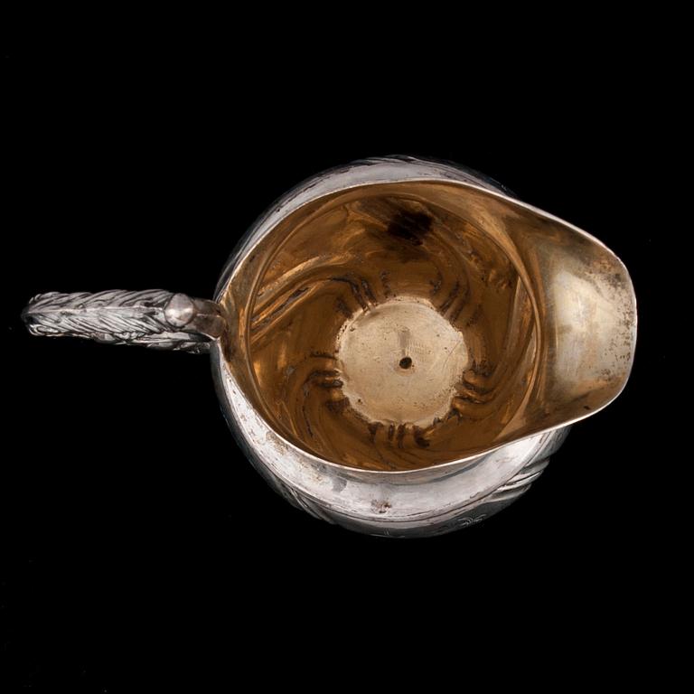 GRÄDDSNÄCKA, silver, Johan Imberg, Uleåborg 1853. Tot. vikt ca 216 g.