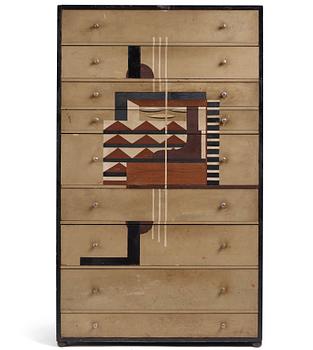 Ingegerd Torhamn, a modernist painted and decorated chest of drawers, Sweden ca 1930.