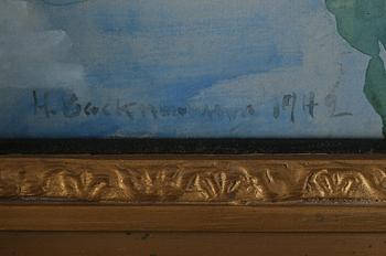 HUGO BACKMANSSON, akvarell, signerad 1942.