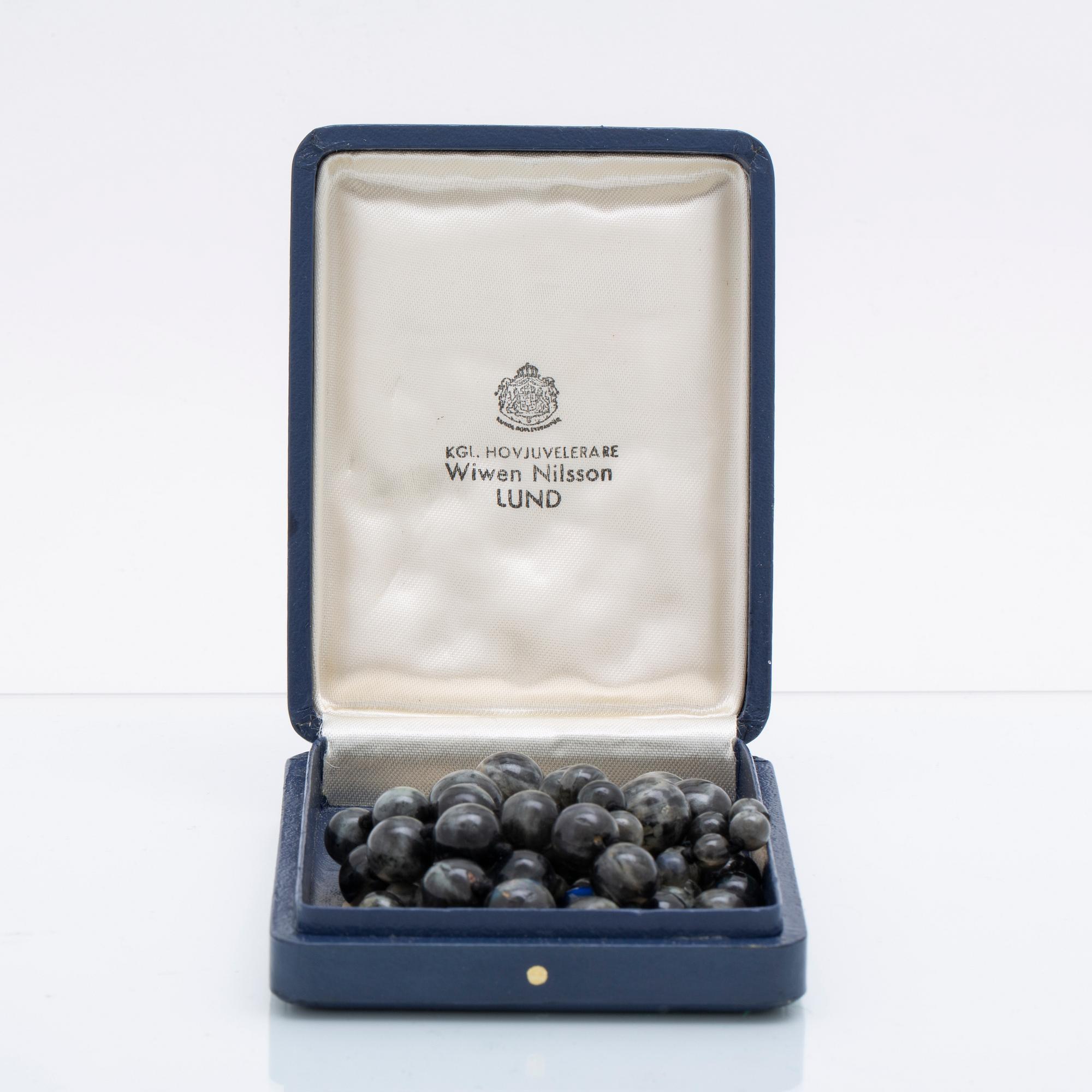 A 20th century Swedish labradonit necklace Wiwen Nilsson Lund 1940, length 61,5 cm.