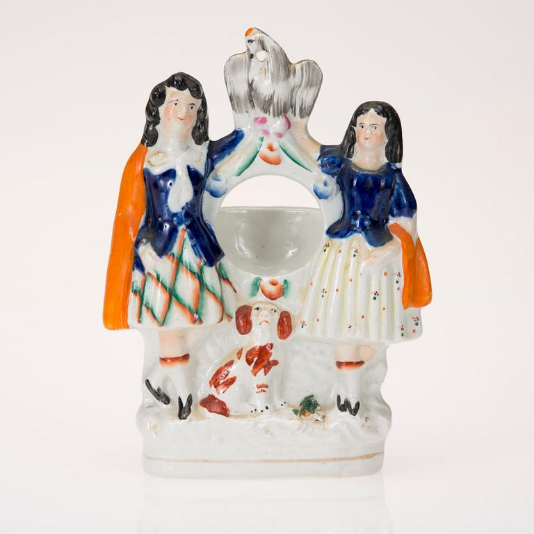 KLOCKSTÄLL, porslin, Staffordshire 1800-tal.