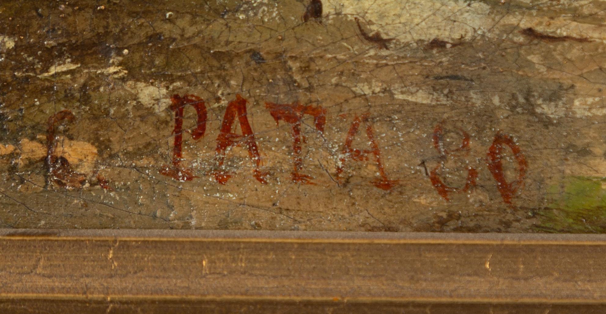 Cherubino Patà, Translation: "Oriental motif with figures outside a house".