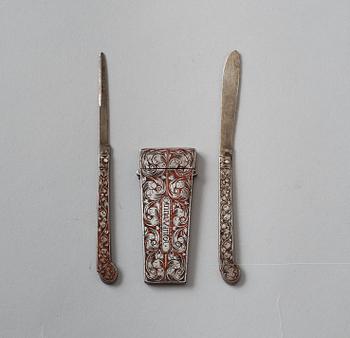 A set of late Baroque travel cutlery dated 1716.