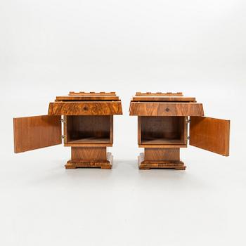 Nightstands, a pair, Art Deco, first half of the 20th century.