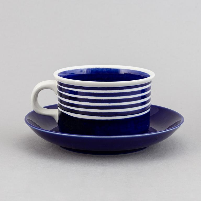 A creamware tea service, 11 pieces, "Kobolt" by Karin Björquist for Gustavsberg.