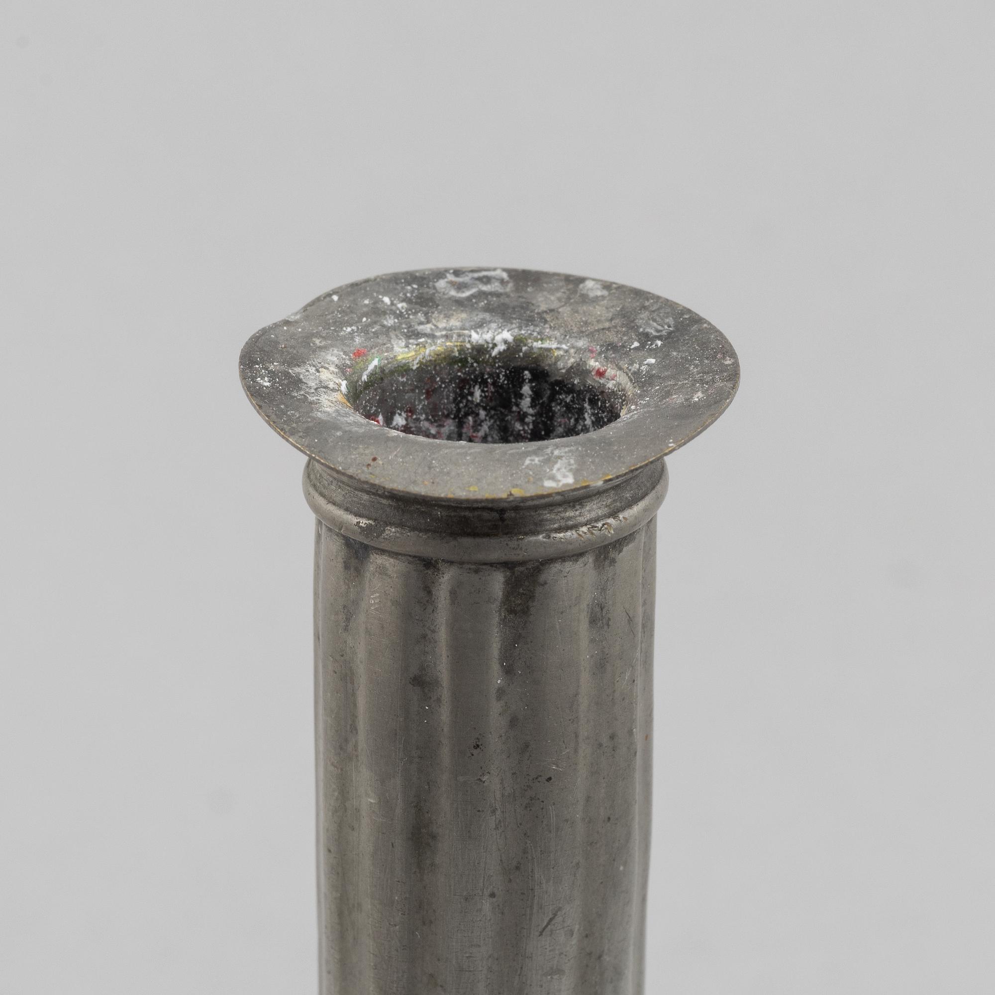 A pair of pewter candle sticks by Mathias Rundquist (active 1778-1820/35), Karlskrona, Sweden.