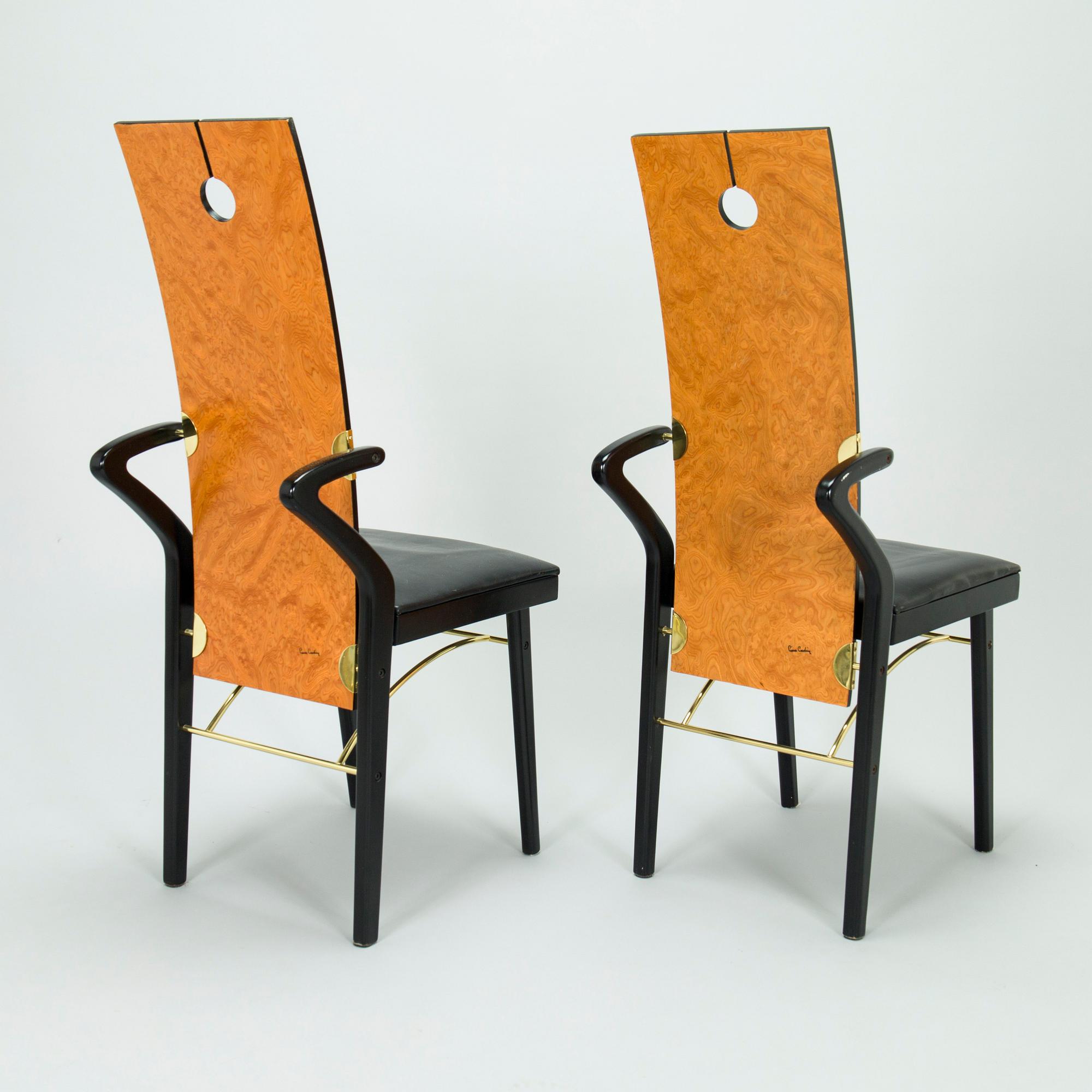 Pierre Cardin, A set of eight chairs marked Pierre Cardin, France. 1980s.
