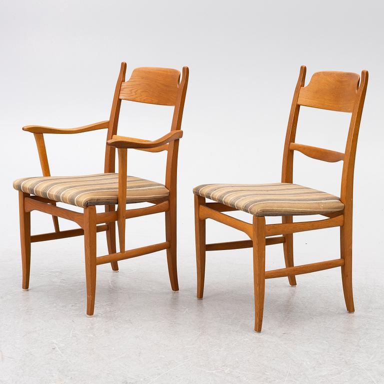 Carl Malmsten, A nine piece dining set, 'Camare Nyckel', by Åfors Möbelfabrik, Sweden, 1960's.