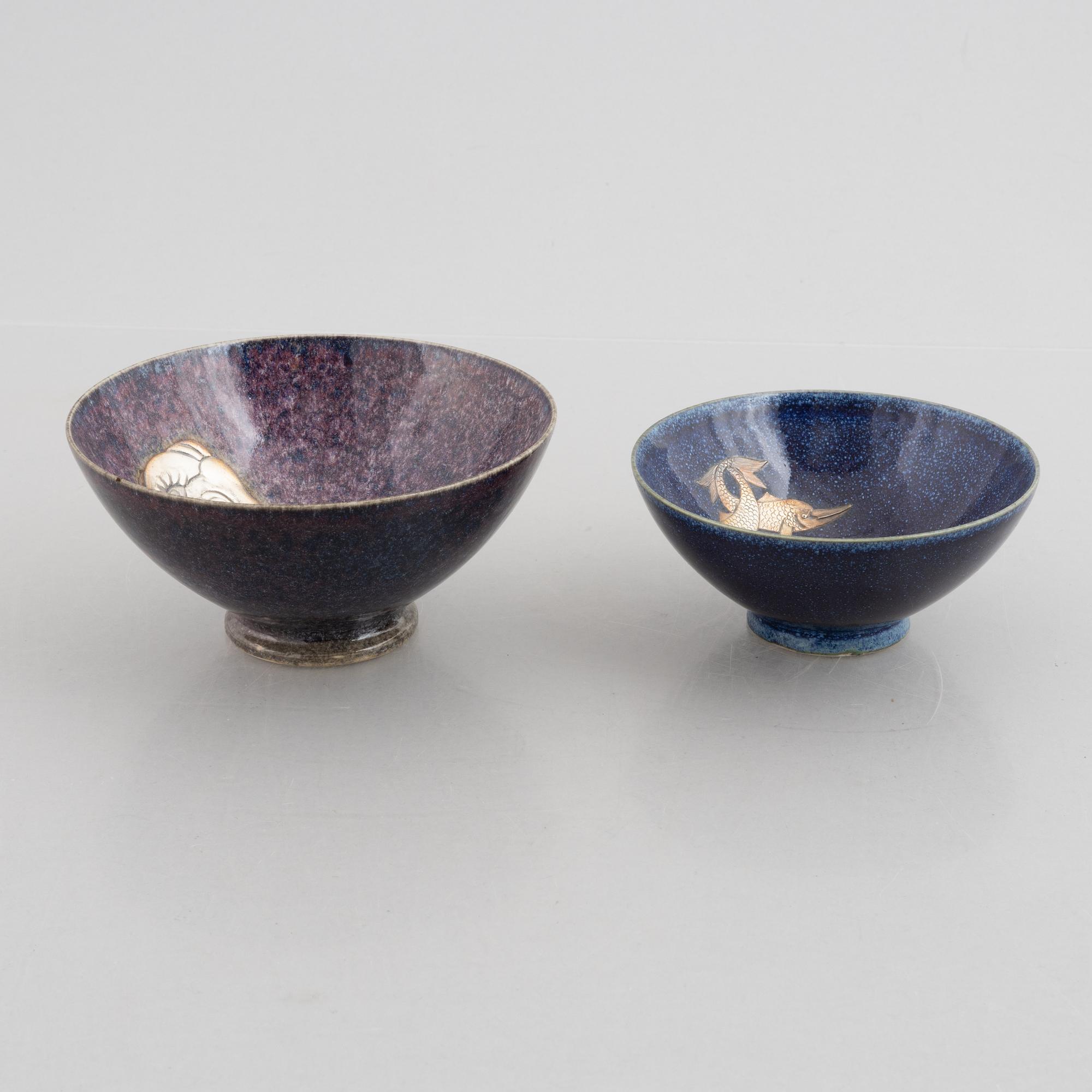 Sven Wejsfelt, bowls, 2 pcs, Gustavsberg.