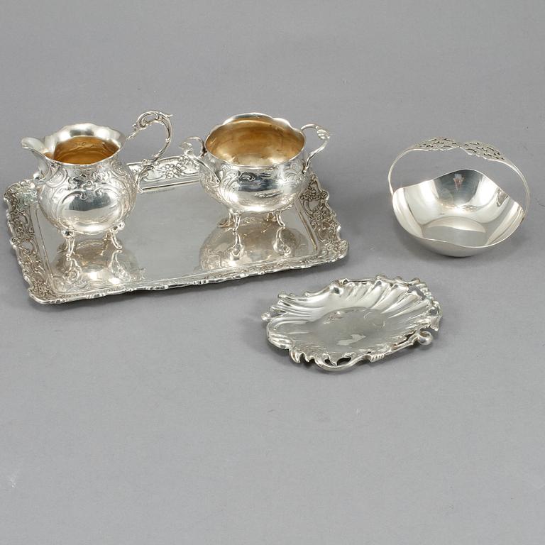 PARTI SILVER, 5 delar, bla Gewe, 1900 -tal. Vikt 576 g.
