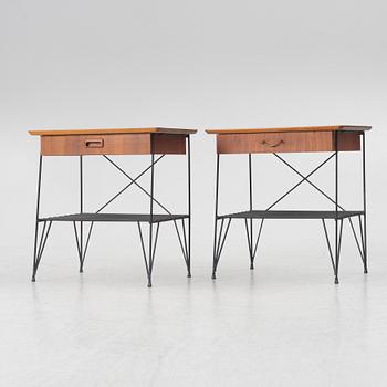 Bedside tables, a pair, second half of the 20th century.