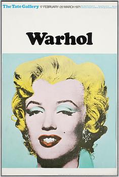ANDY WARHOL, utställningsaffisch, "Warhol", The Tate Gallery, 1971.