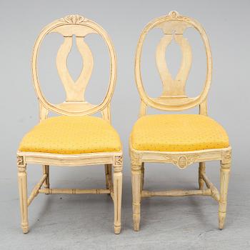 A set of 6+2 chairs, gustavian style, late 20th century.