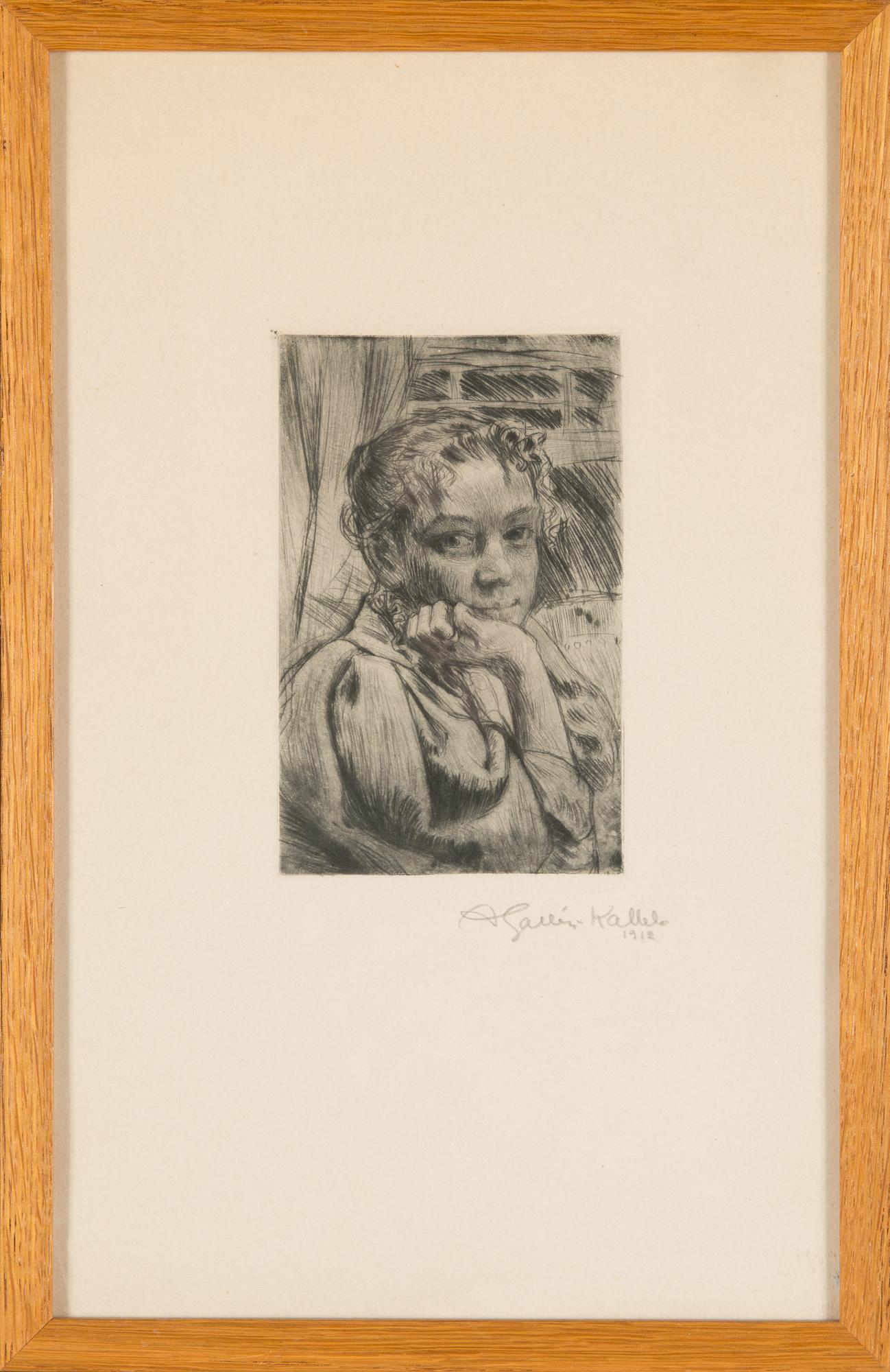 Akseli Gallen-Kallela, dry point, signed and dated in pencil.