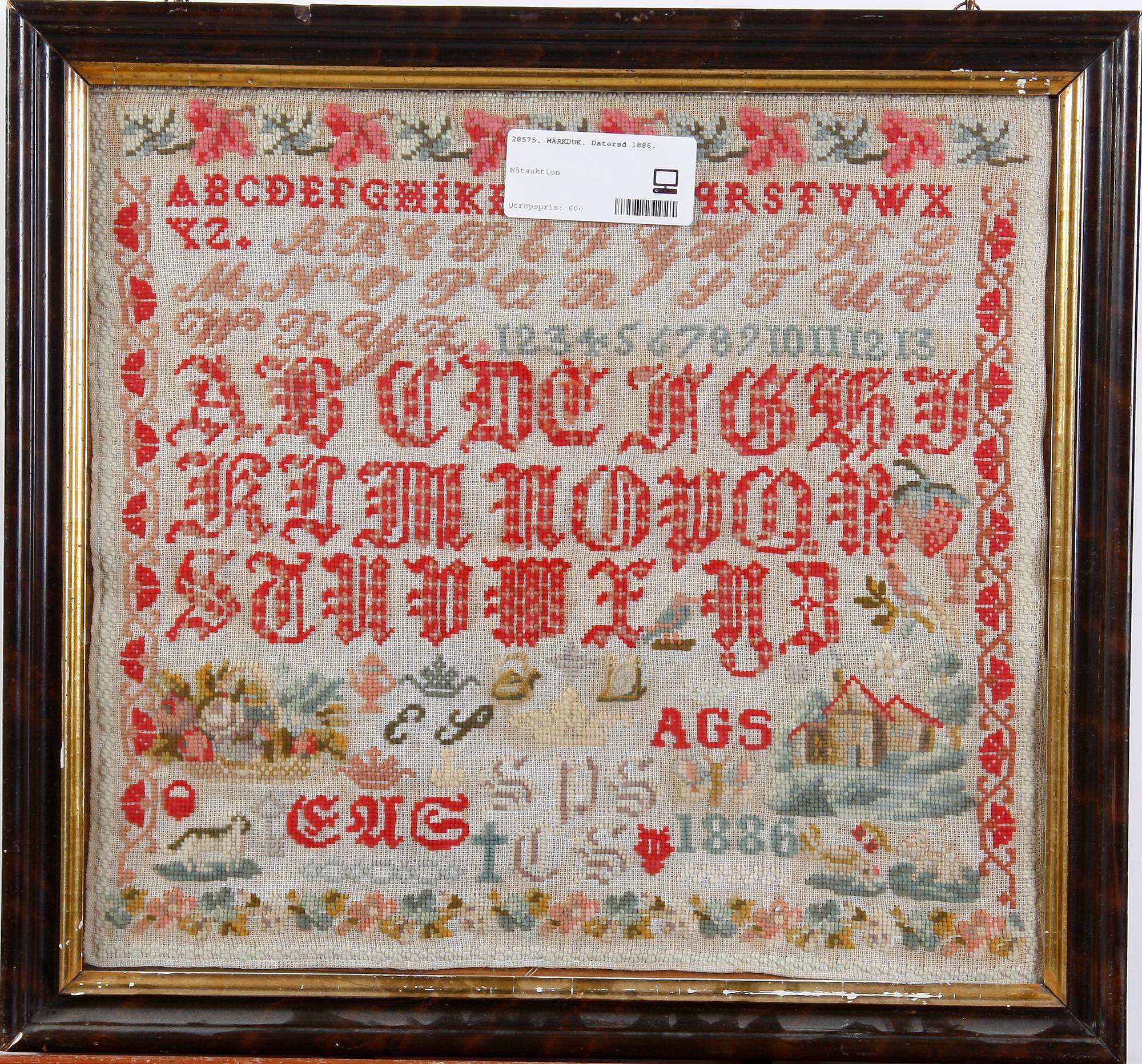 MÄRKDUK. Daterad 1886.