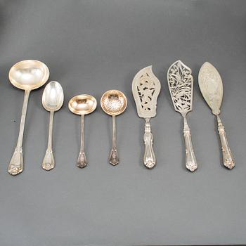 A Swedish 19th century silver 139 piece table cutlery, Gustaf Mollenborg, Stockholm 1873.