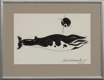 PAULI VUORISALO, 2 st, tusch och blyerts, signerade. Daterade 27.5.-85 samt Salo -85, 28.9.