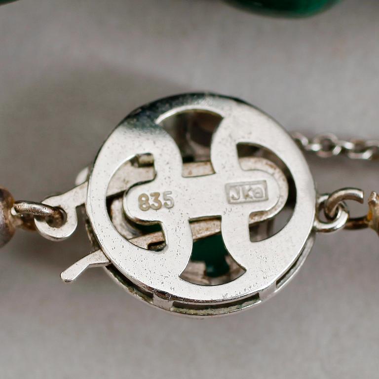 HALSBAND, malakit, 1900-/2000-tal.