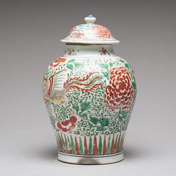 A wucai Transitional vase, 17th Century.