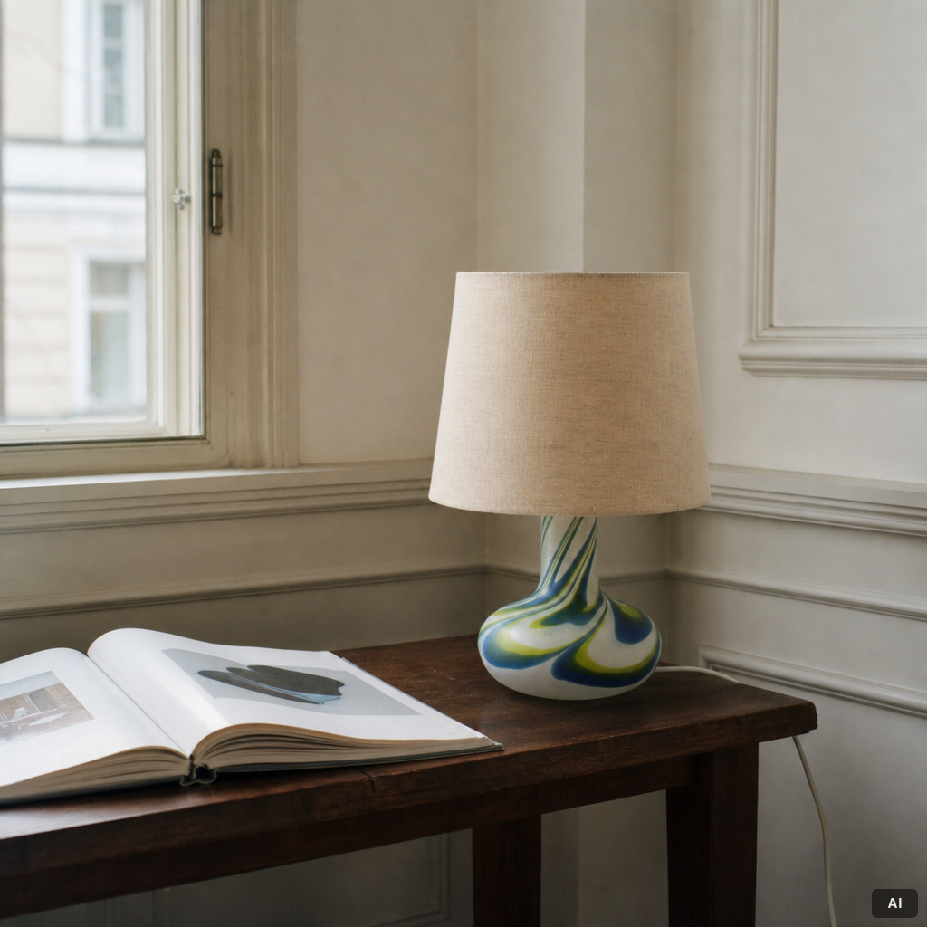 Göran Wärff, Table lamp, glass, Kosta, signed.