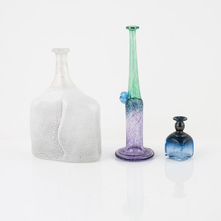 Bertil Vallien, a bowl, a goblet and four vases.