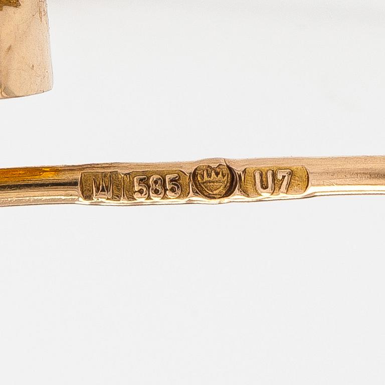 Björn Weckström, kråsnål, "Trollhjulen", 14K guld, Lapponia 1973.