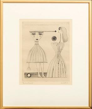 MAX WALTER SVANBERG, 2 torrnålsgravyrer, signerade och numrerade.