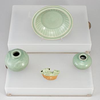 A group of four Soth East Asian celadon wares, 17th / 18th Century.