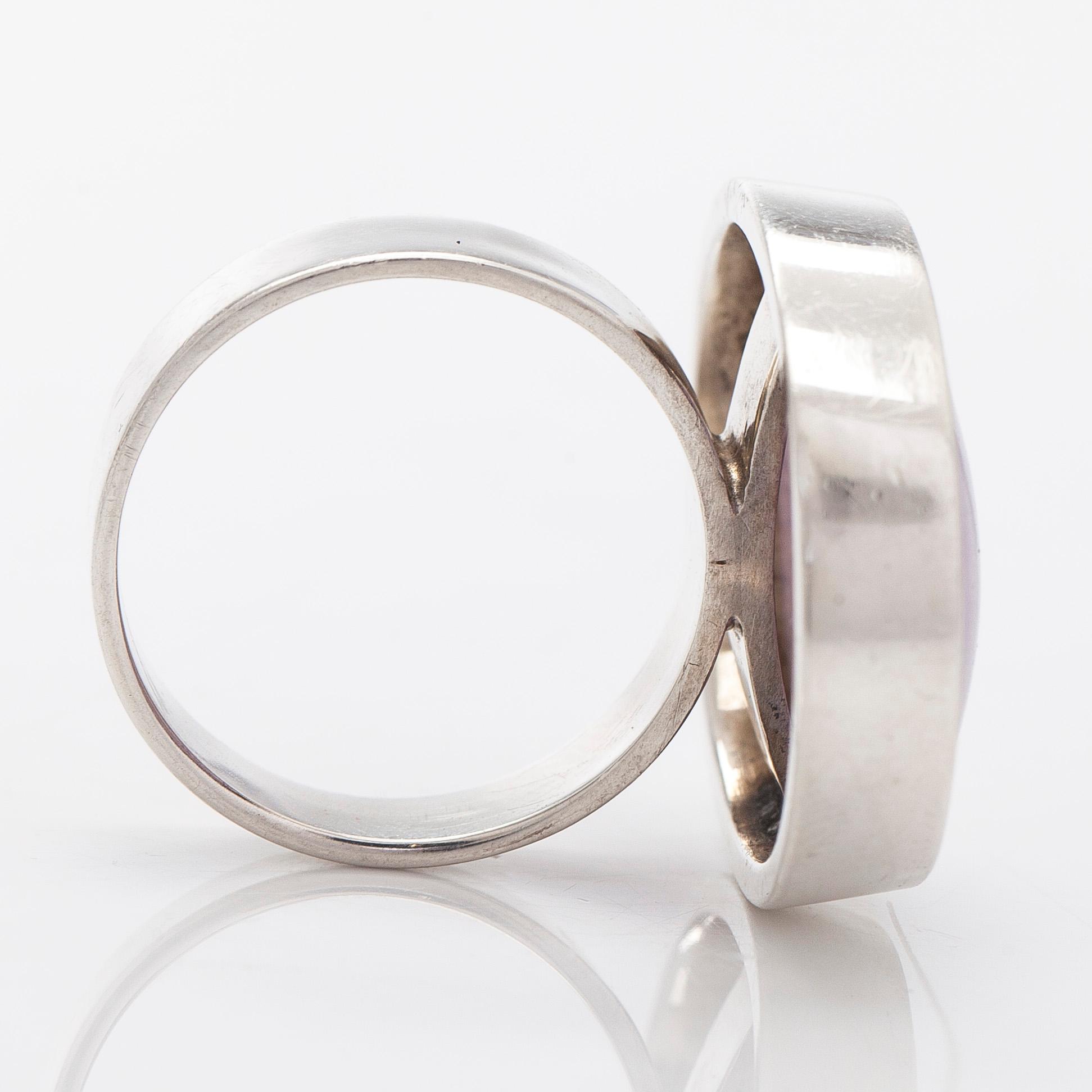 A silver ring with amethyst, Kaunis Koru, Helsinki 1961.