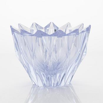 Aimo Okkolin, malja, "Lumpeenkukka", signeerattu Aimo Okkolin Riihimäen Lasi Oy.