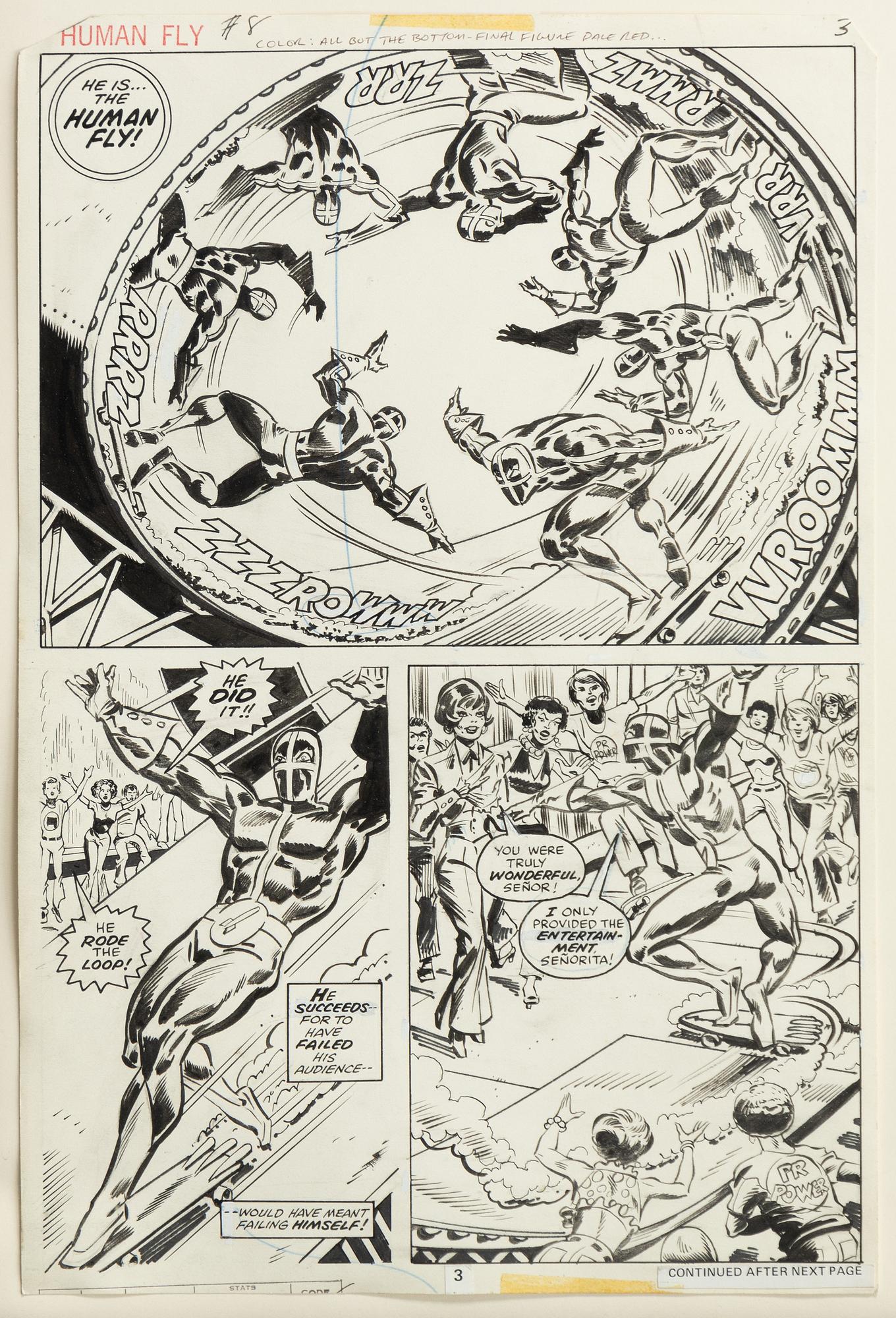 Marvel, "Human Fly", orginalteckningar, 1978.