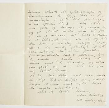 LETTERS (2) and POSTCARD to GAN (Gösta Adrian-Nilsson) from, among others, Vilhelm Bjerke-Petersen and Edvin Ganborg.