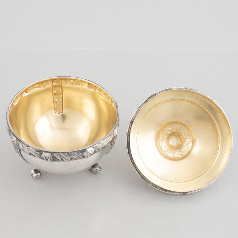 A Swedish Silver Art Nouveau Sugar Bowl, mark of CG Hallberg, Stockholm 1918.