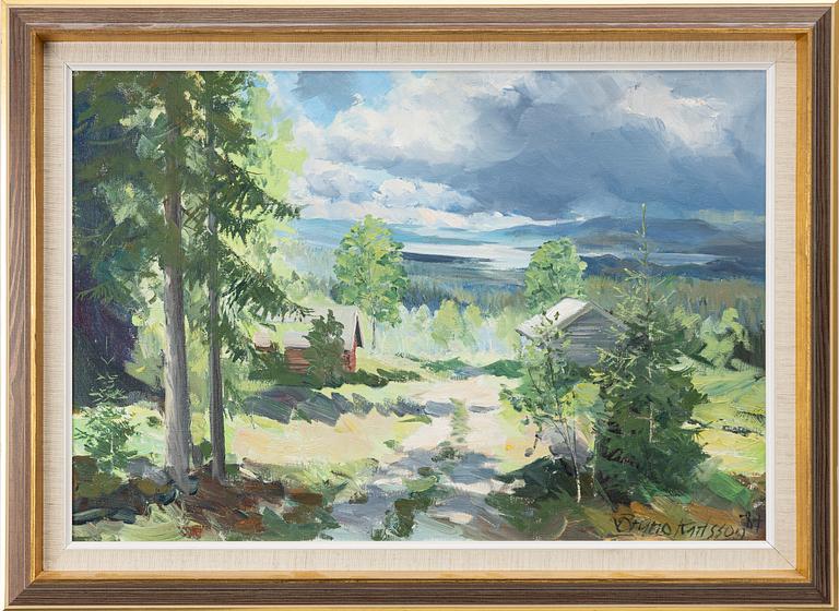 Bruno Karlsson, vy med fäbodar.