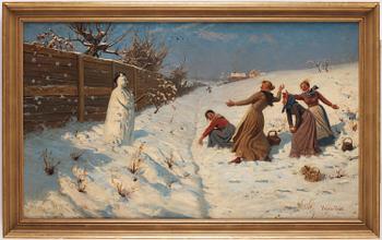 Hans Dahl, Snowball throwing.