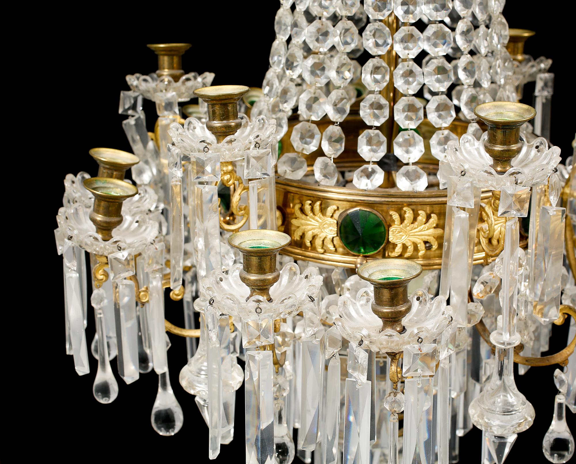 LJUSKRONA, Oscariansk, sent 1800-tal, höjd 94 cm.