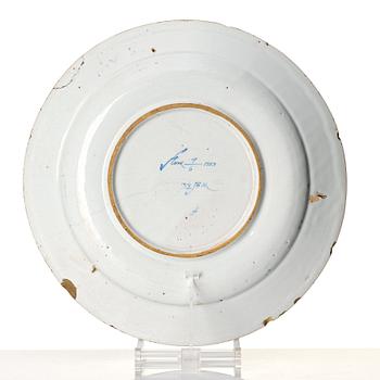 A Swedish faience dish, Rörstrand, 18th Century.