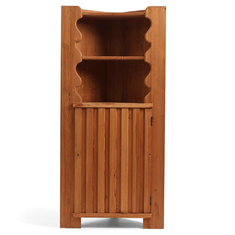 Axel Einar Hjorth, a stained pine corner cabinet, "Utö", Nordiska Kompaniet, Sweden 1930s.