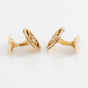 14K gold and enamel cufflinks, A. Tillander.