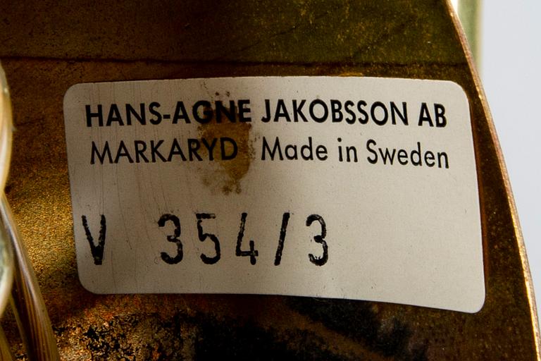 Hans-Agne Jakobsson, a pair of brass wall lamps.