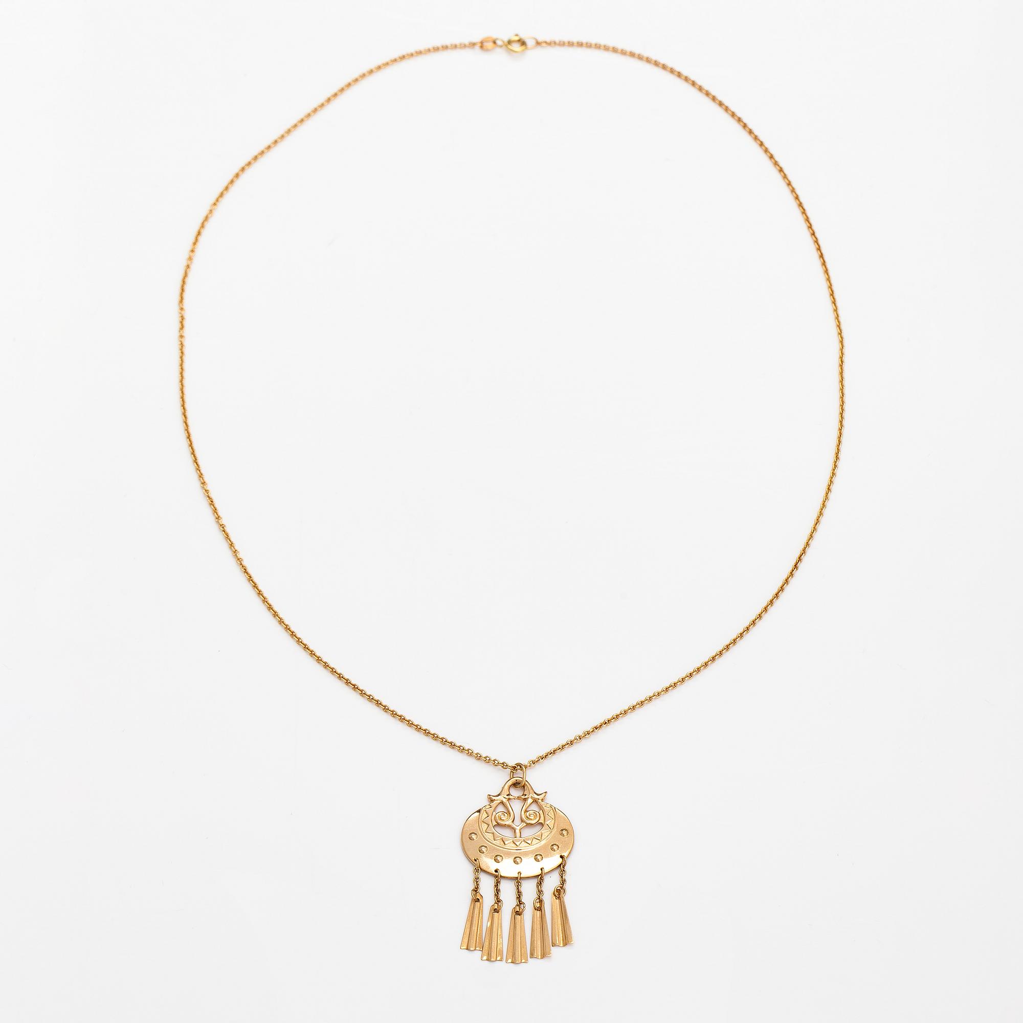 Germund Paaer, A 14K gold necklace "Moon goddess". Kalevala Koru, Helsinki 2004.